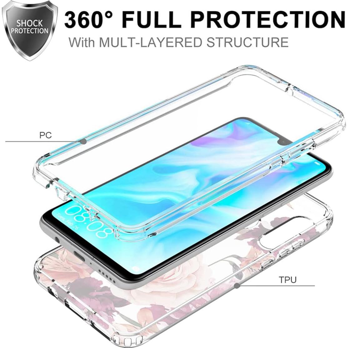 Funda Huawei P30 Lite/Nova 4E con Protector Vidrio Templado Floral