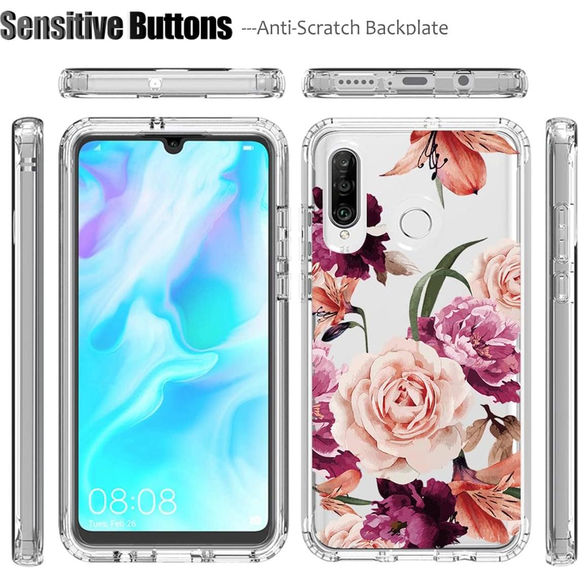 Funda Huawei P30 Lite/Nova 4E con Protector Vidrio Templado Floral