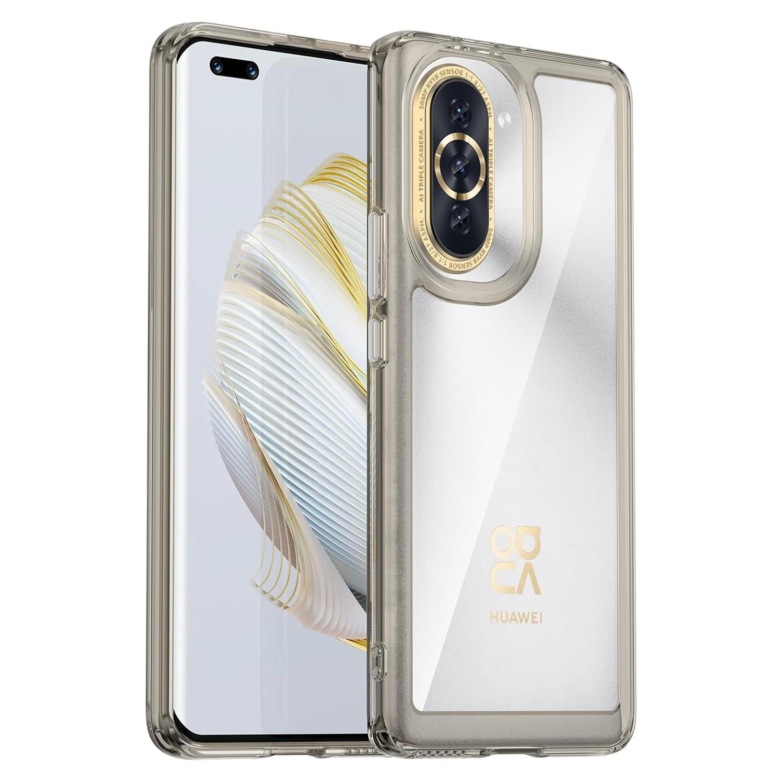 Funda TPU EUAGVQY para Huawei Nova 10 Pro, Gris, Anti-Huella