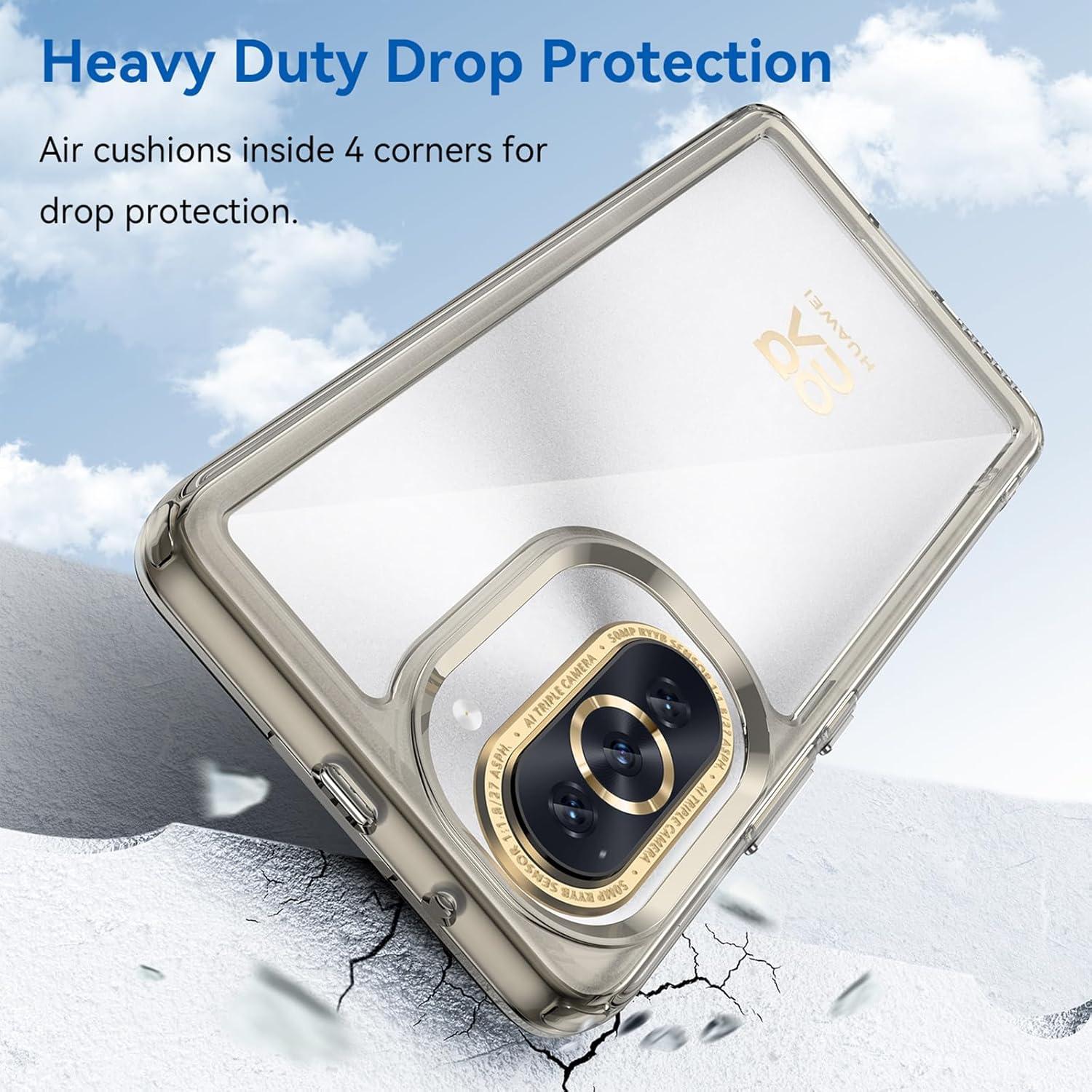 Funda TPU EUAGVQY para Huawei Nova 10 Pro, Gris, Anti-Huella