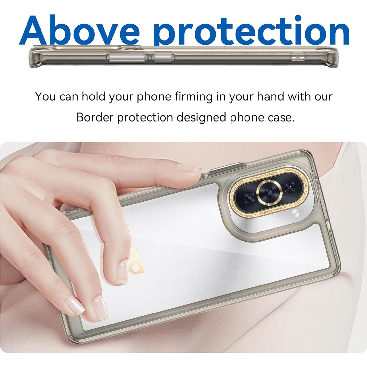 Funda TPU EUAGVQY para Huawei Nova 10 Pro, Gris, Anti-Huella