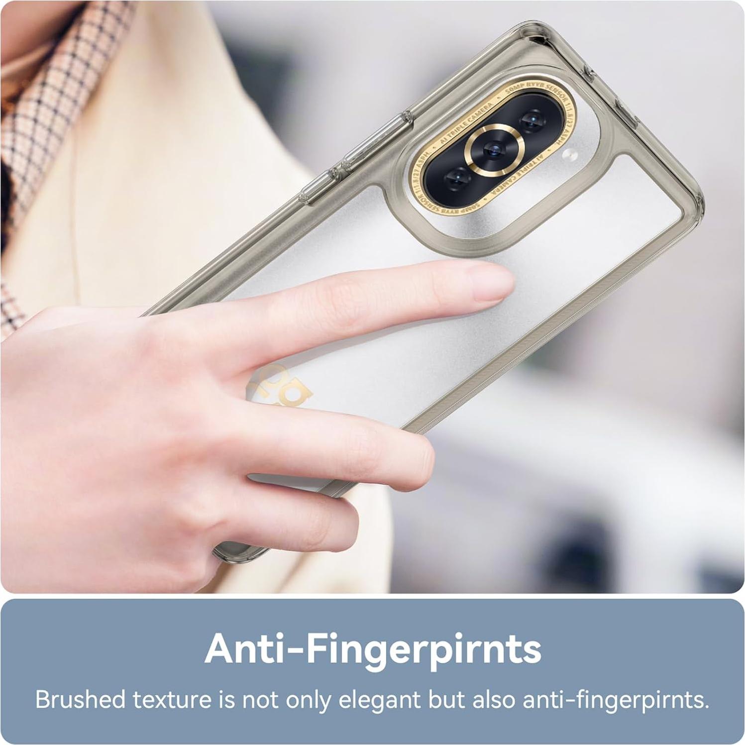 Funda TPU EUAGVQY para Huawei Nova 10 Pro, Gris, Anti-Huella