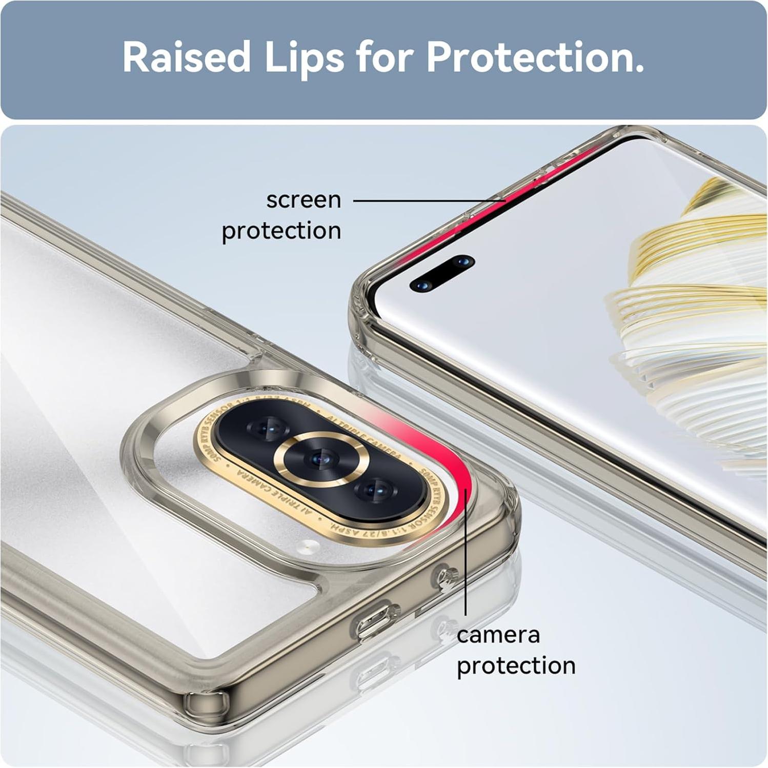 Funda TPU EUAGVQY para Huawei Nova 10 Pro, Gris, Anti-Huella