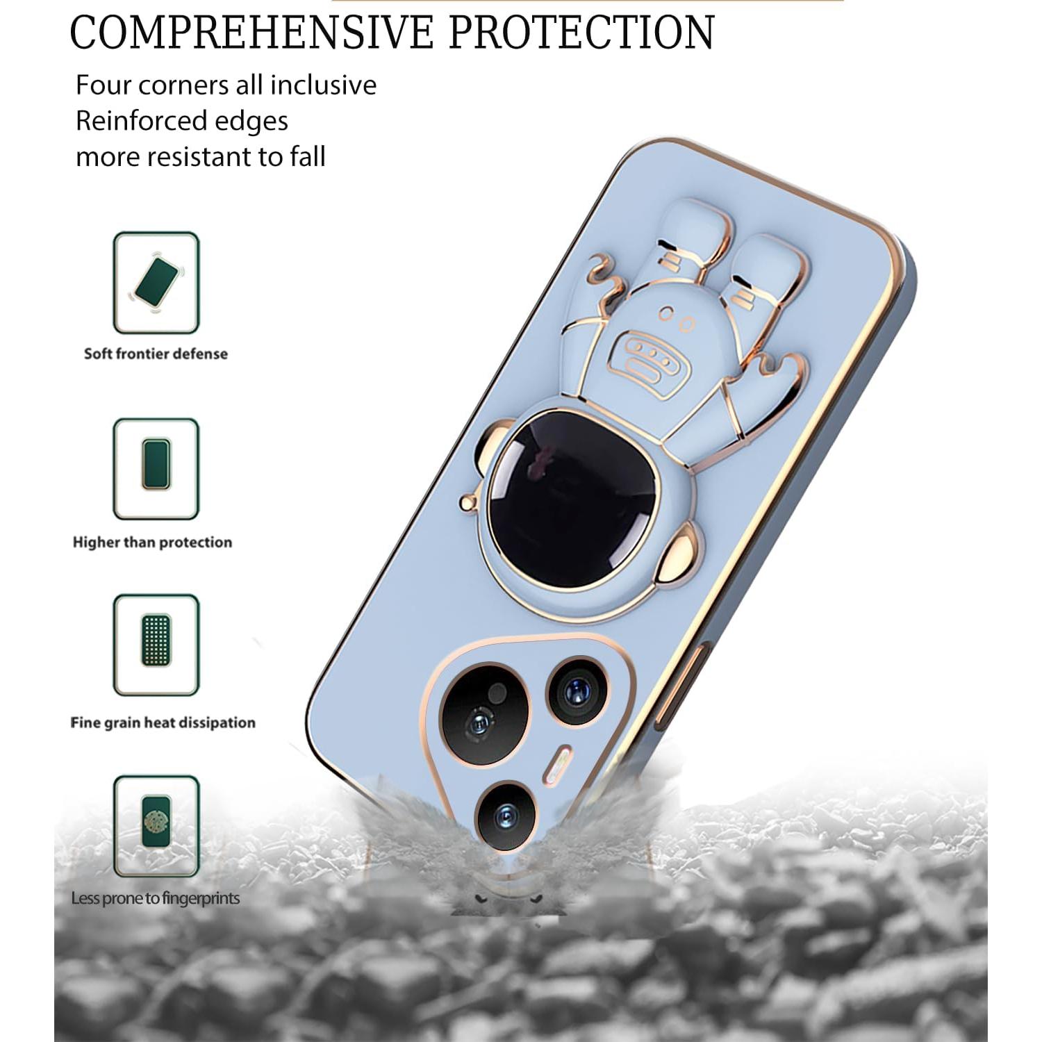 Funda Huawei Pura 70 Pro con Soporte Oculto Astronauta Azul