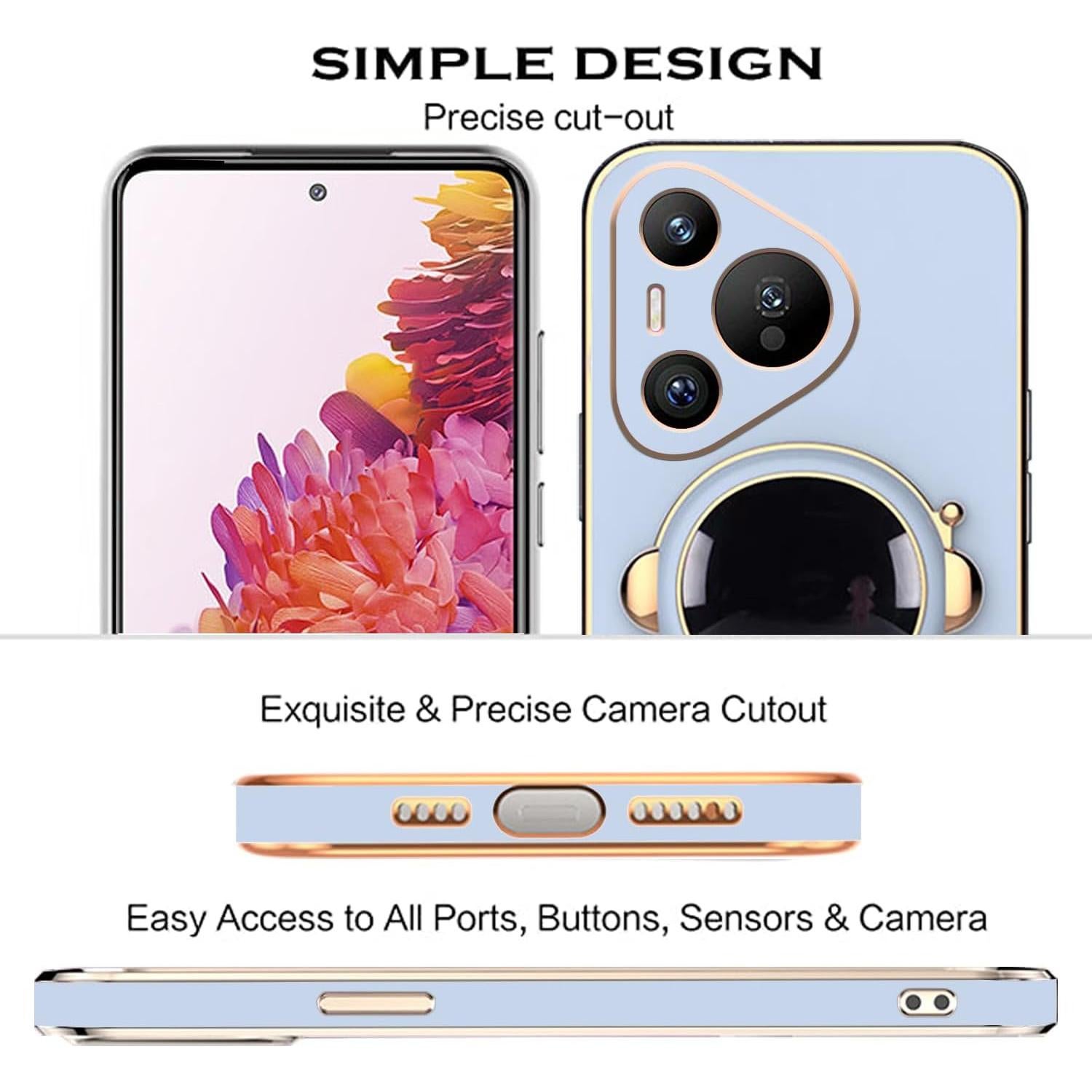 Funda Huawei Pura 70 Pro con Soporte Oculto Astronauta Azul