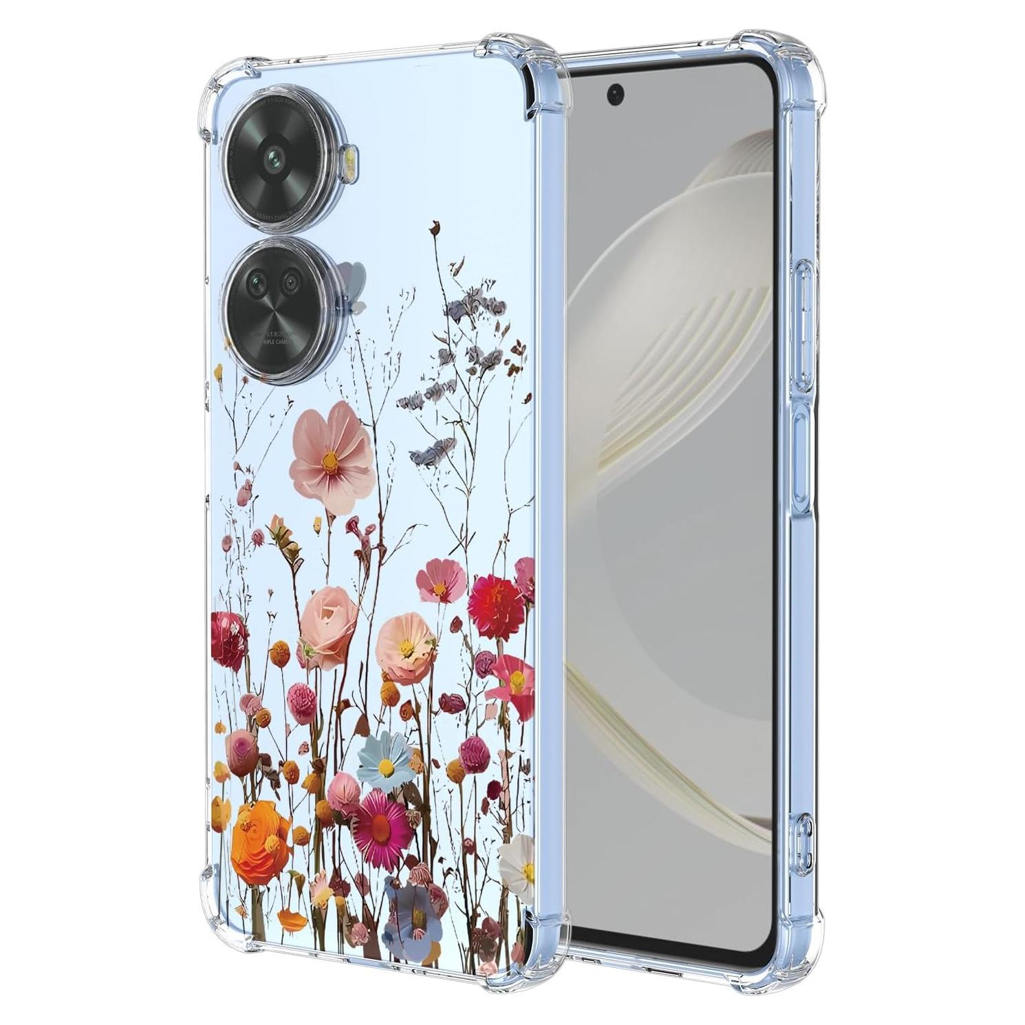 Funda suave Huawei Nova 12 SE con flores coloridas