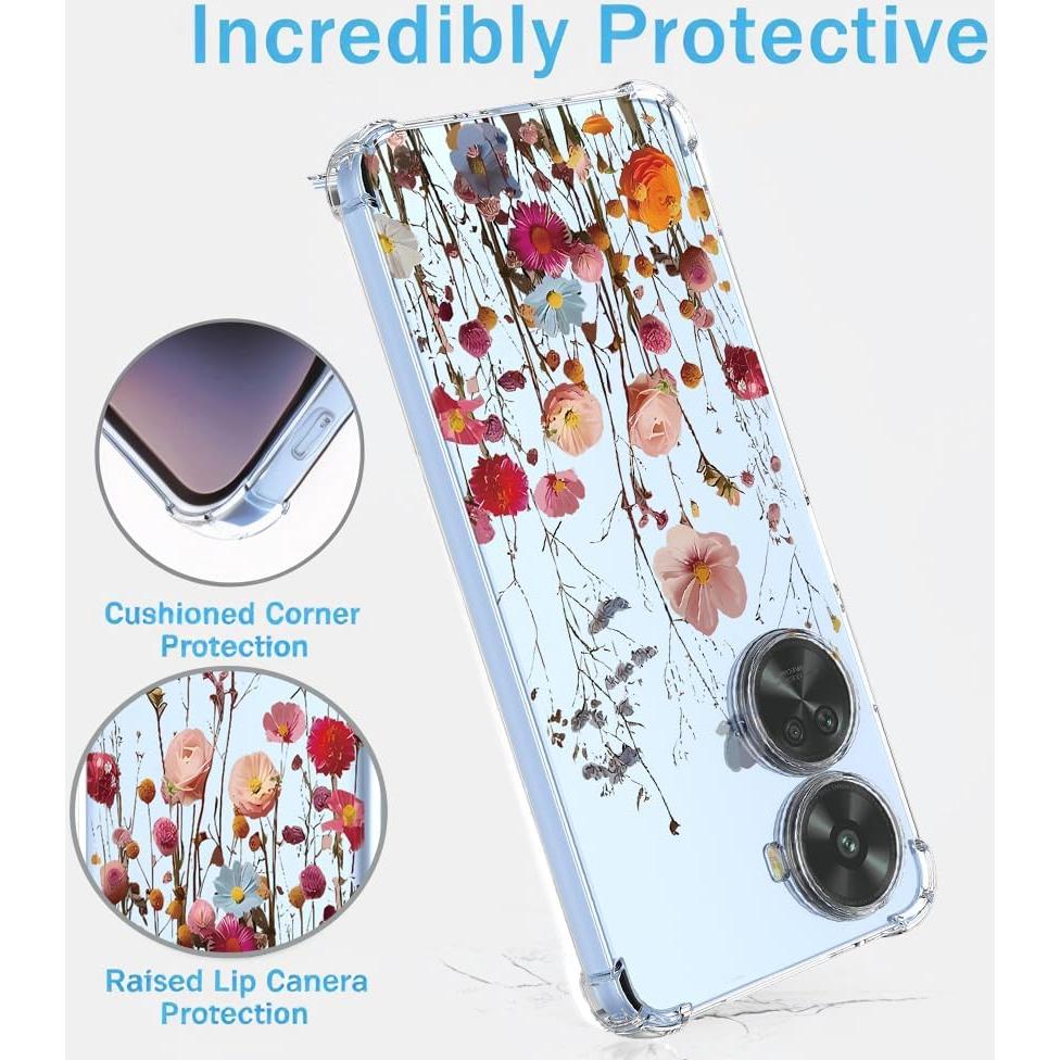 Funda suave Huawei Nova 12 SE con flores coloridas