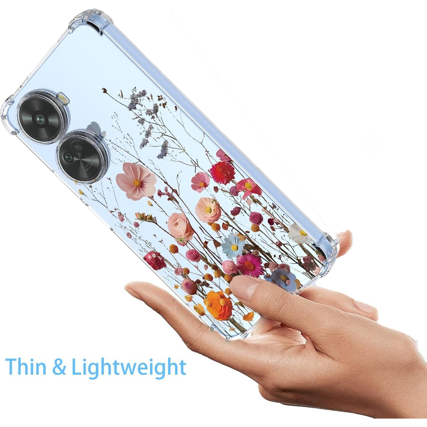 Funda suave Huawei Nova 12 SE con flores coloridas