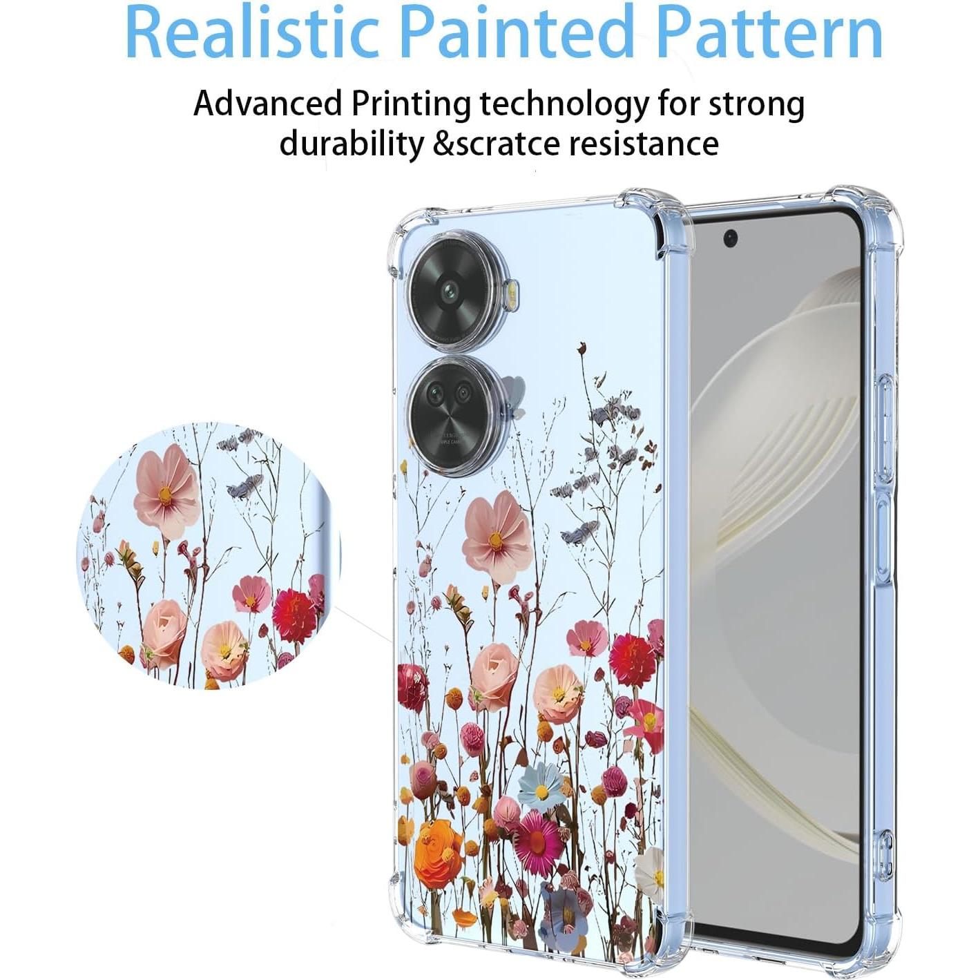 Funda suave Huawei Nova 12 SE con flores coloridas