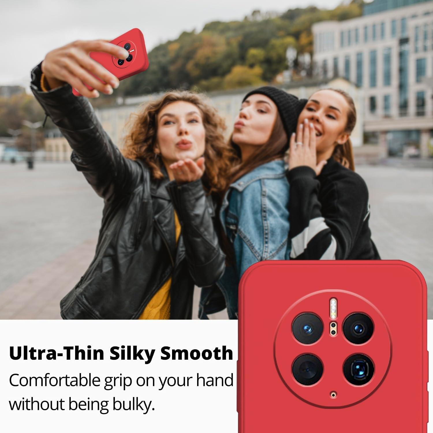 Funda de Silicona Huawei Mate 50 Pro - Rojo, Delgada y Suave