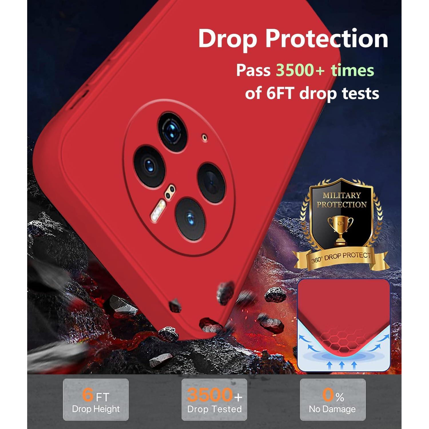 Funda de Silicona Huawei Mate 50 Pro - Rojo, Delgada y Suave