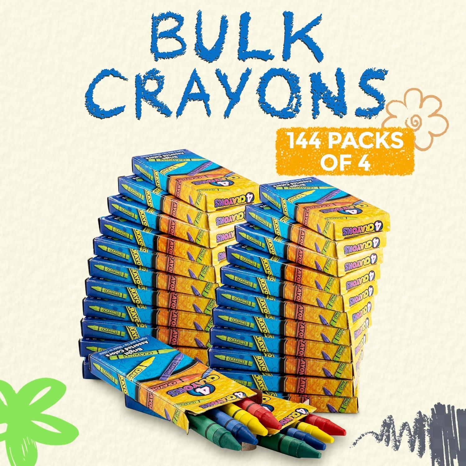 Crayones Bedwina 576 unidades - 144 paquetes de 4 colores