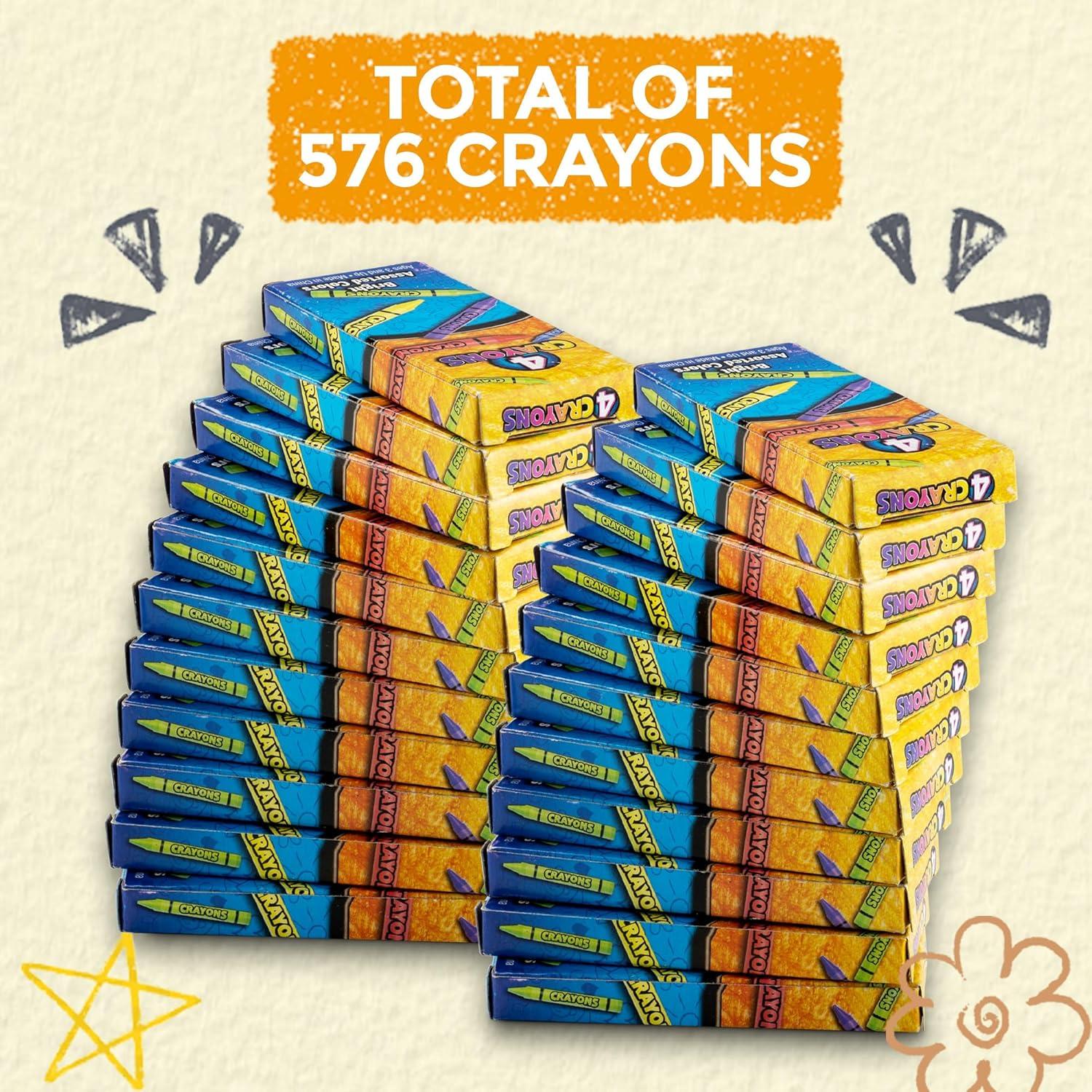 Crayones Bedwina 576 unidades - 144 paquetes de 4 colores