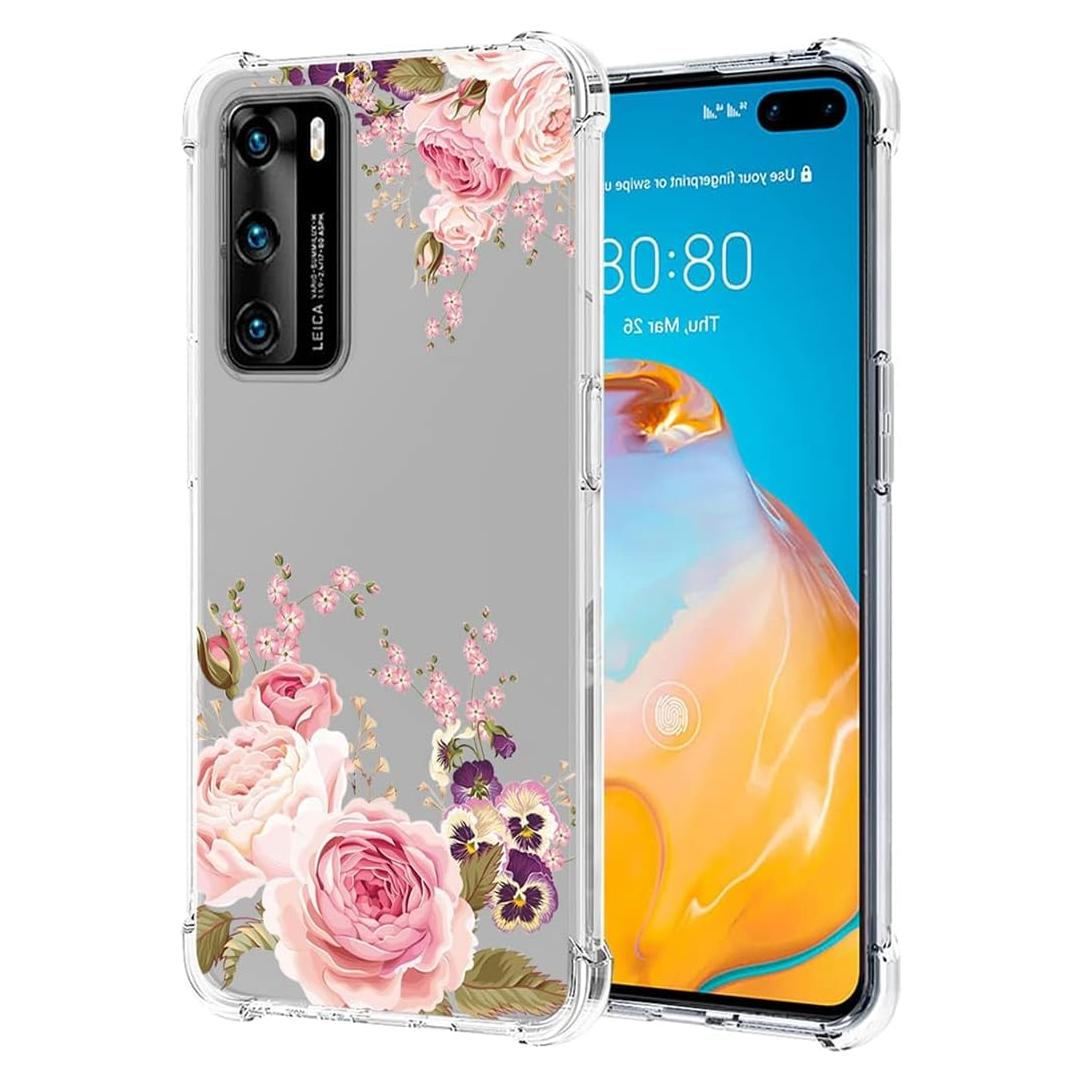 Funda Bumper TPU Huawei P40 6.1" Floral Rosa Flexible