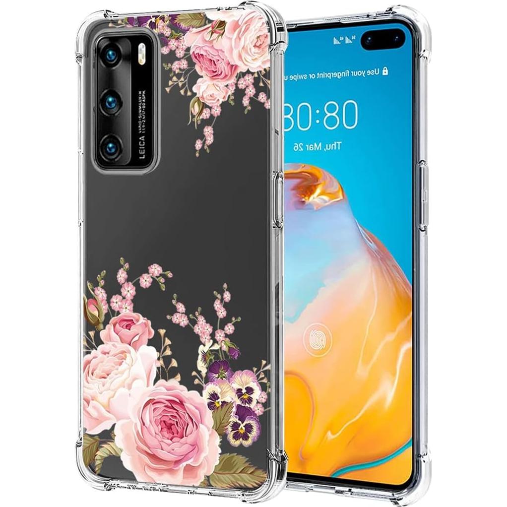 Funda Bumper TPU Huawei P40 6.1" Floral Rosa Flexible