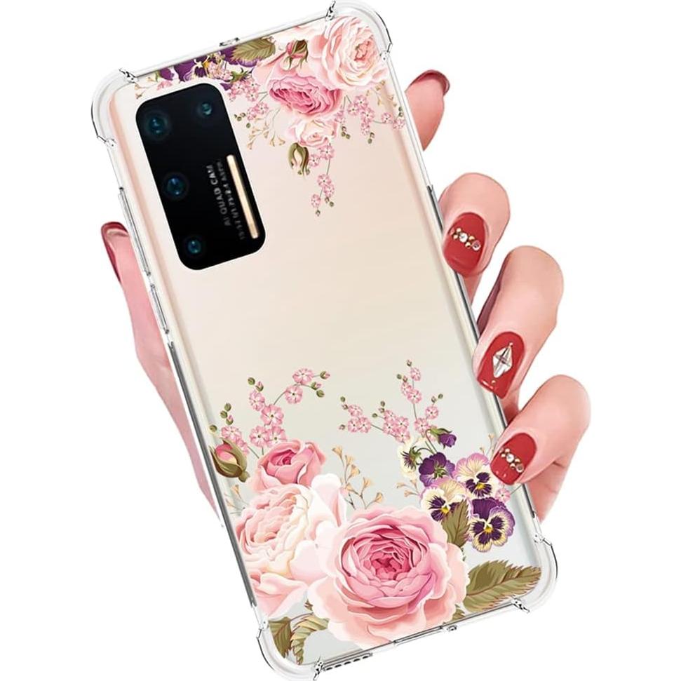 Funda Bumper TPU Huawei P40 6.1" Floral Rosa Flexible