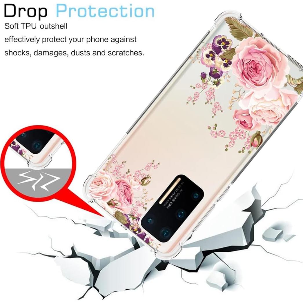 Funda Bumper TPU Huawei P40 6.1" Floral Rosa Flexible