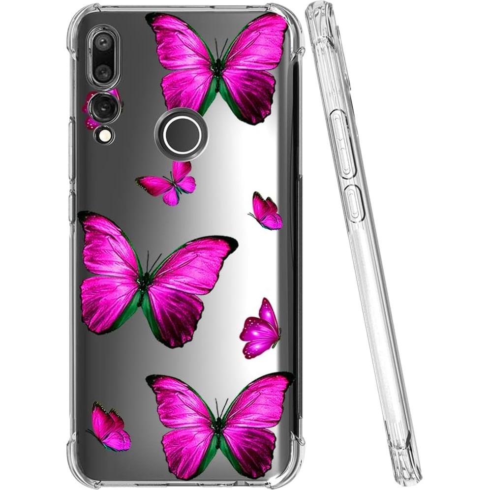 Funda Bumper TPU Huawei Y9 Prime 2019 Mariposa Rosa