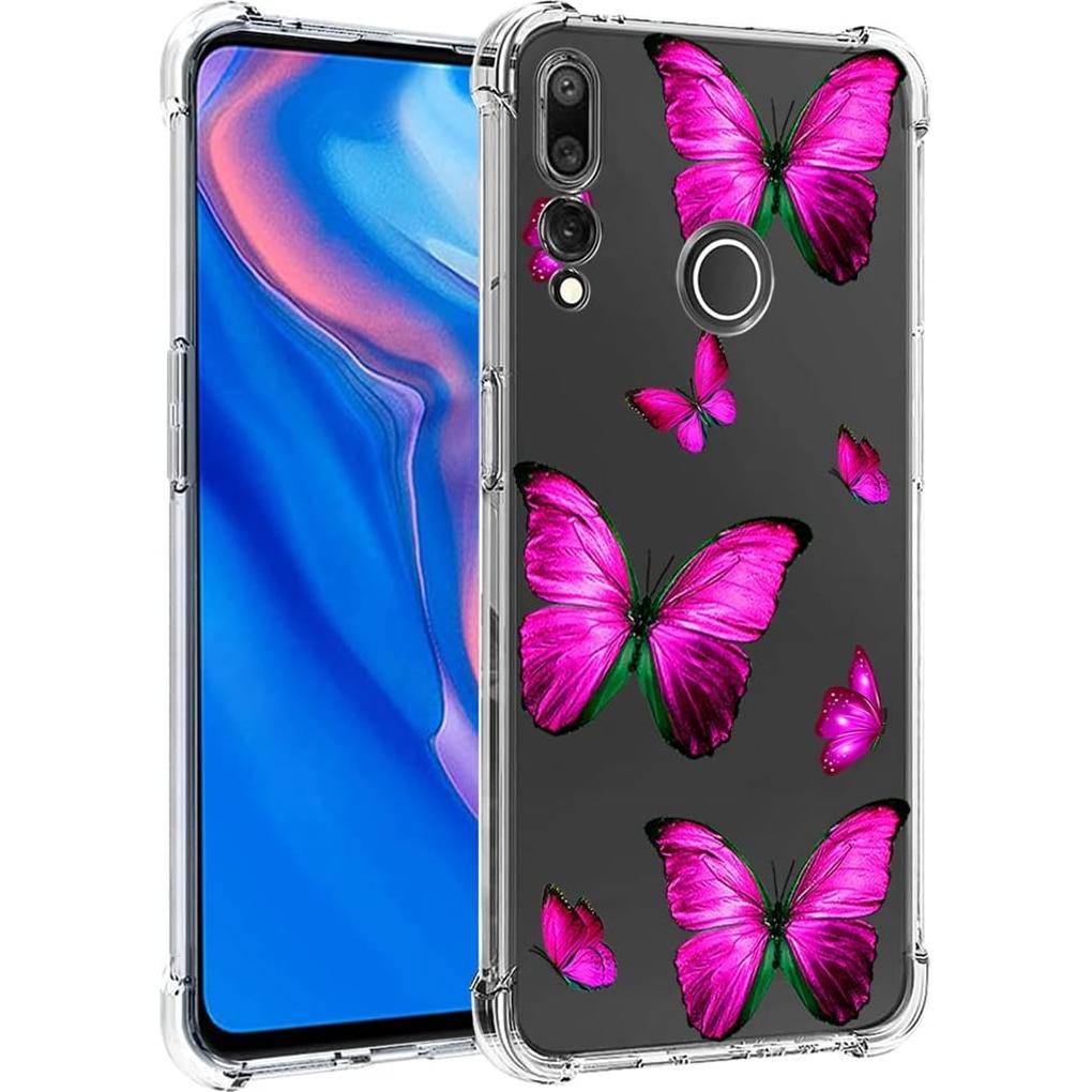 Funda Bumper TPU Huawei Y9 Prime 2019 Mariposa Rosa