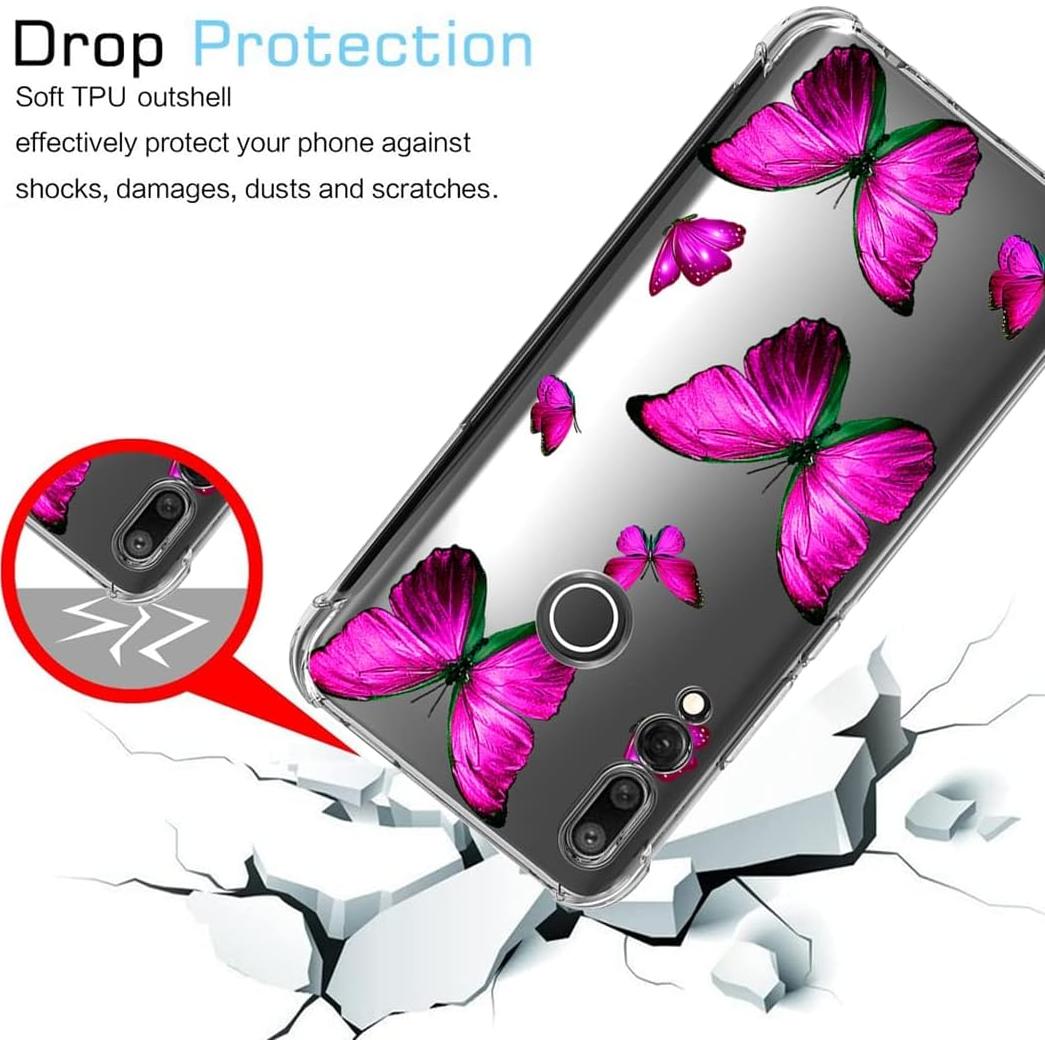 Funda Bumper TPU Huawei Y9 Prime 2019 Mariposa Rosa
