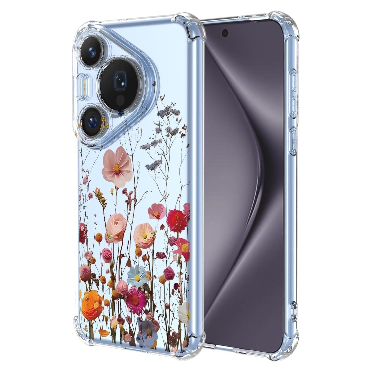 Funda Huawei Pura 70 Pro TPU Flores Coloridas Delgado