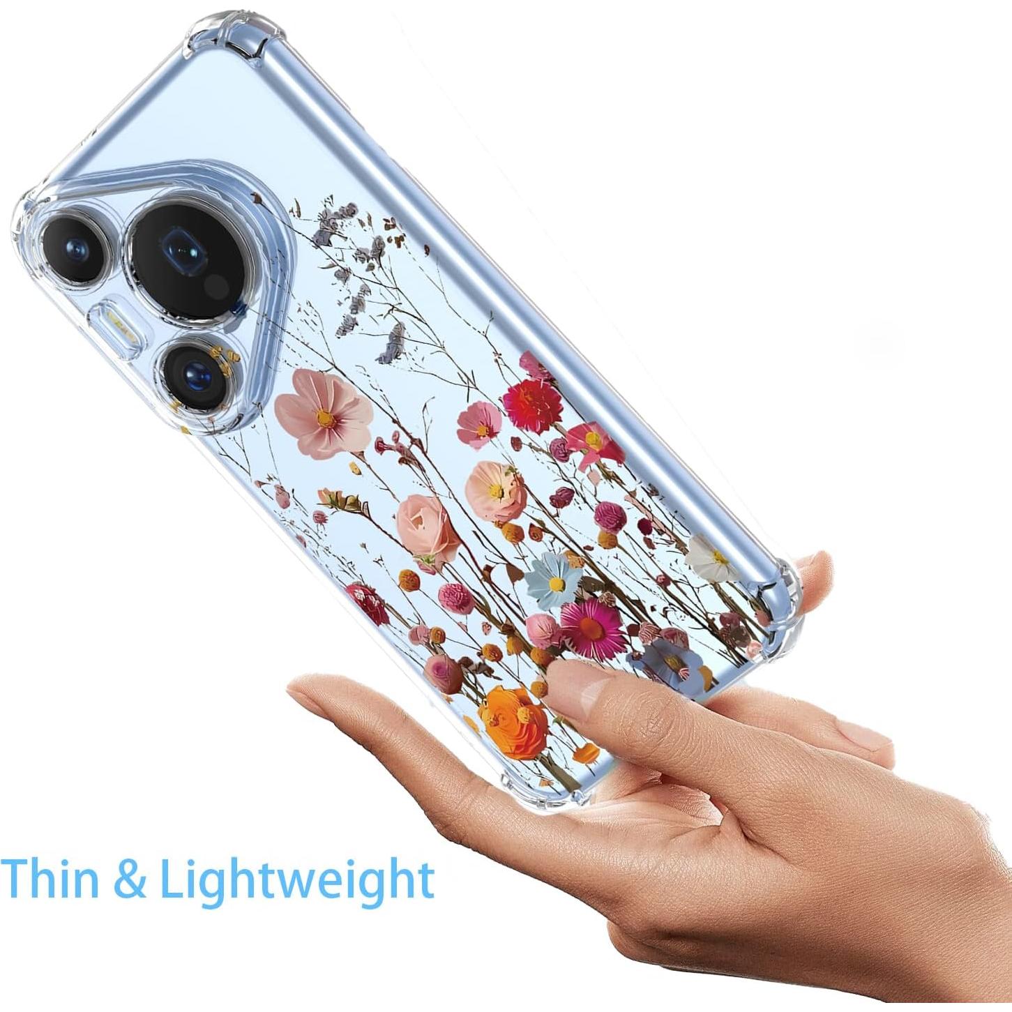 Funda Huawei Pura 70 Pro TPU Flores Coloridas Delgado