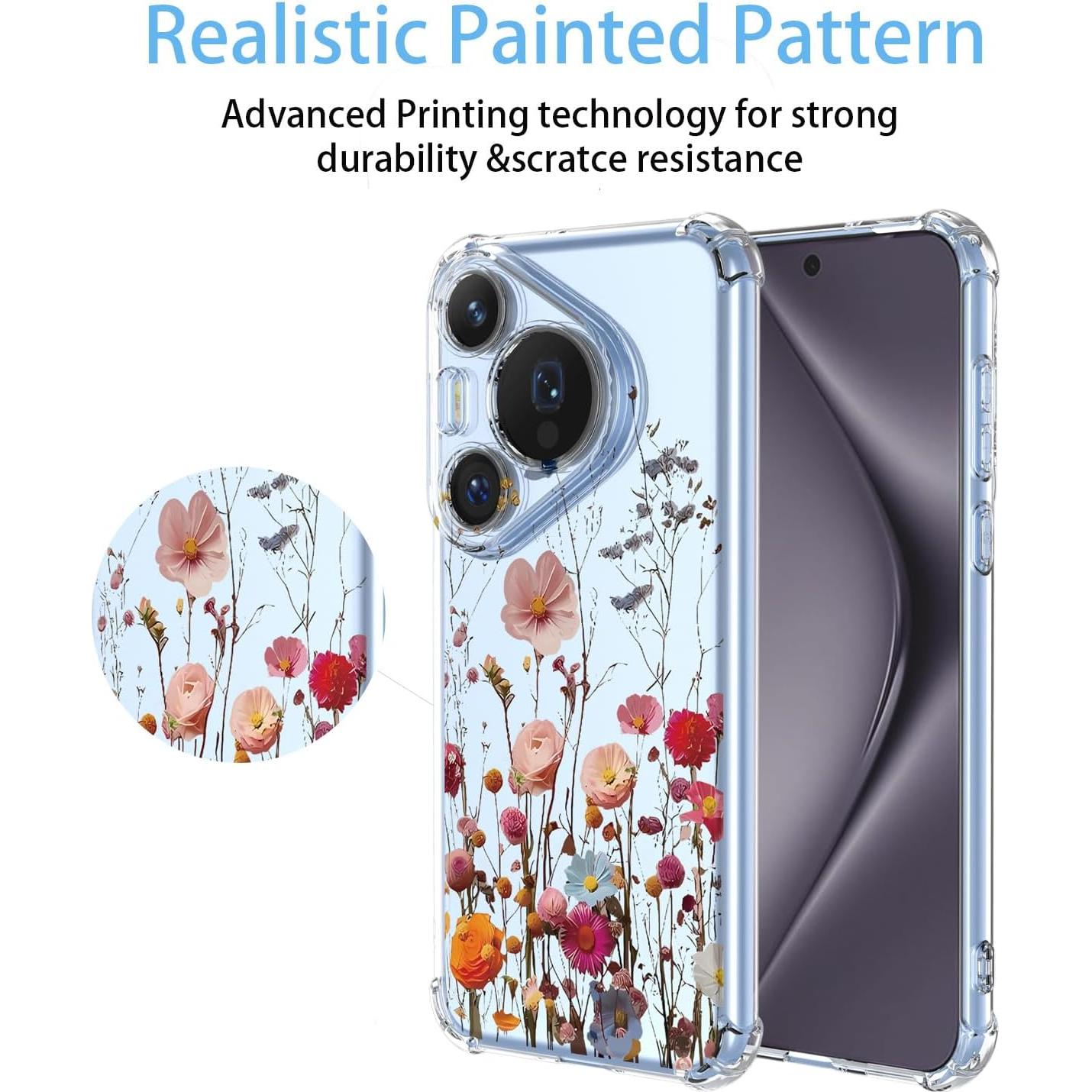 Funda Huawei Pura 70 Pro TPU Flores Coloridas Delgado