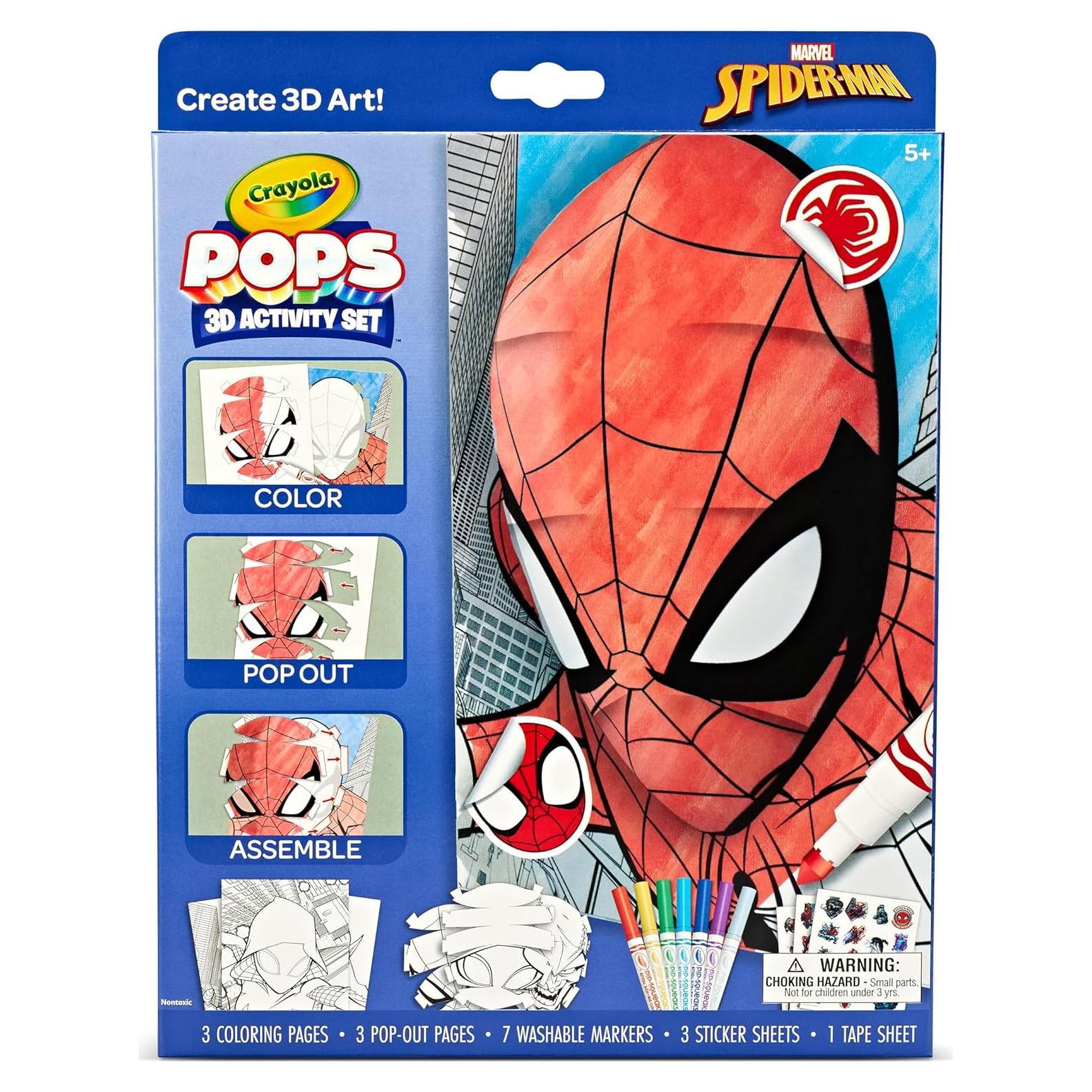 Conjunto de Arte 3D Crayola Spiderman - Kit de Colorear 17 Piezas