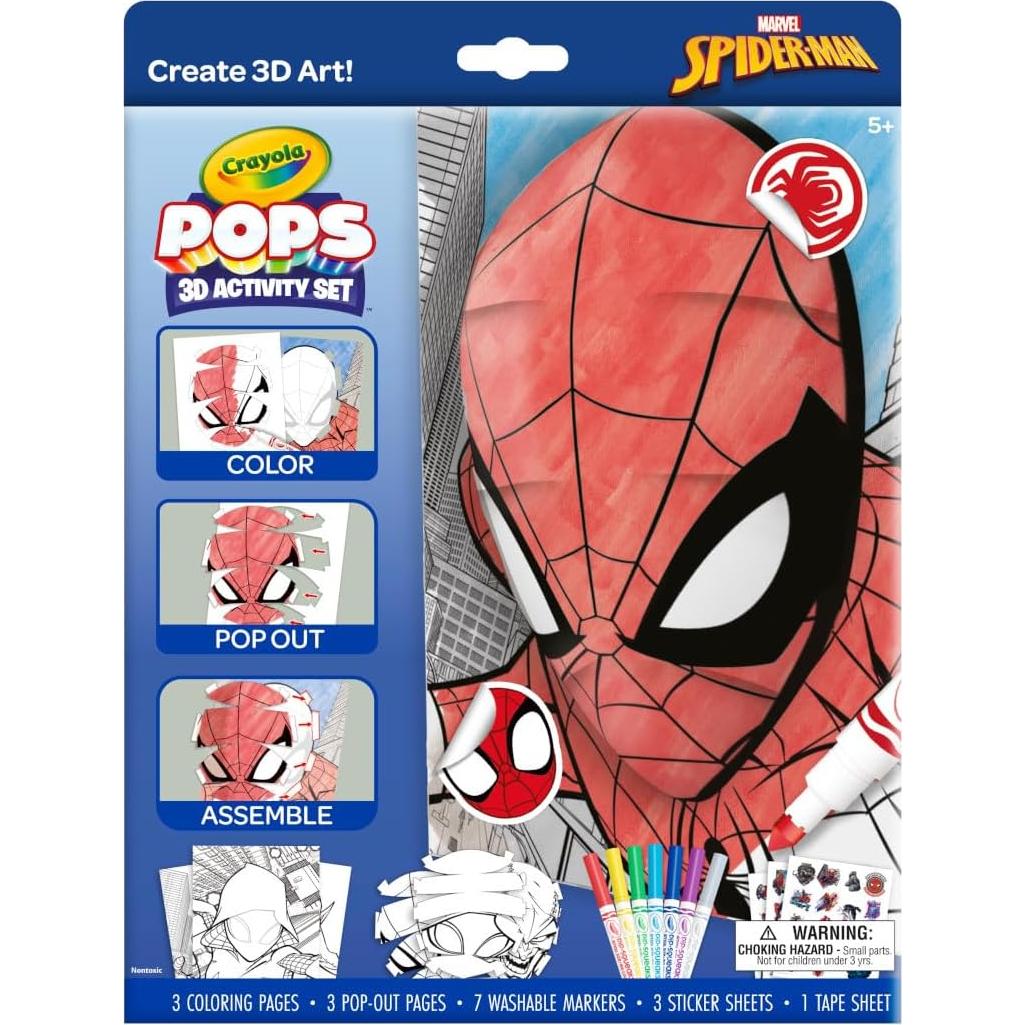 Conjunto de Arte 3D Crayola Spiderman - Kit de Colorear 17 Piezas