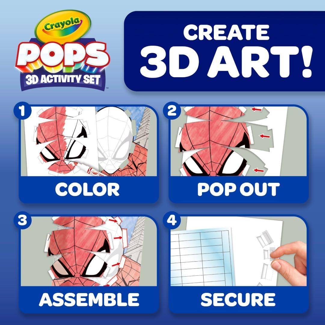 Conjunto de Arte 3D Crayola Spiderman - Kit de Colorear 17 Piezas