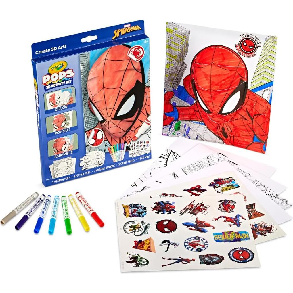 Conjunto de Arte 3D Crayola Spiderman - Kit de Colorear 17 Piezas