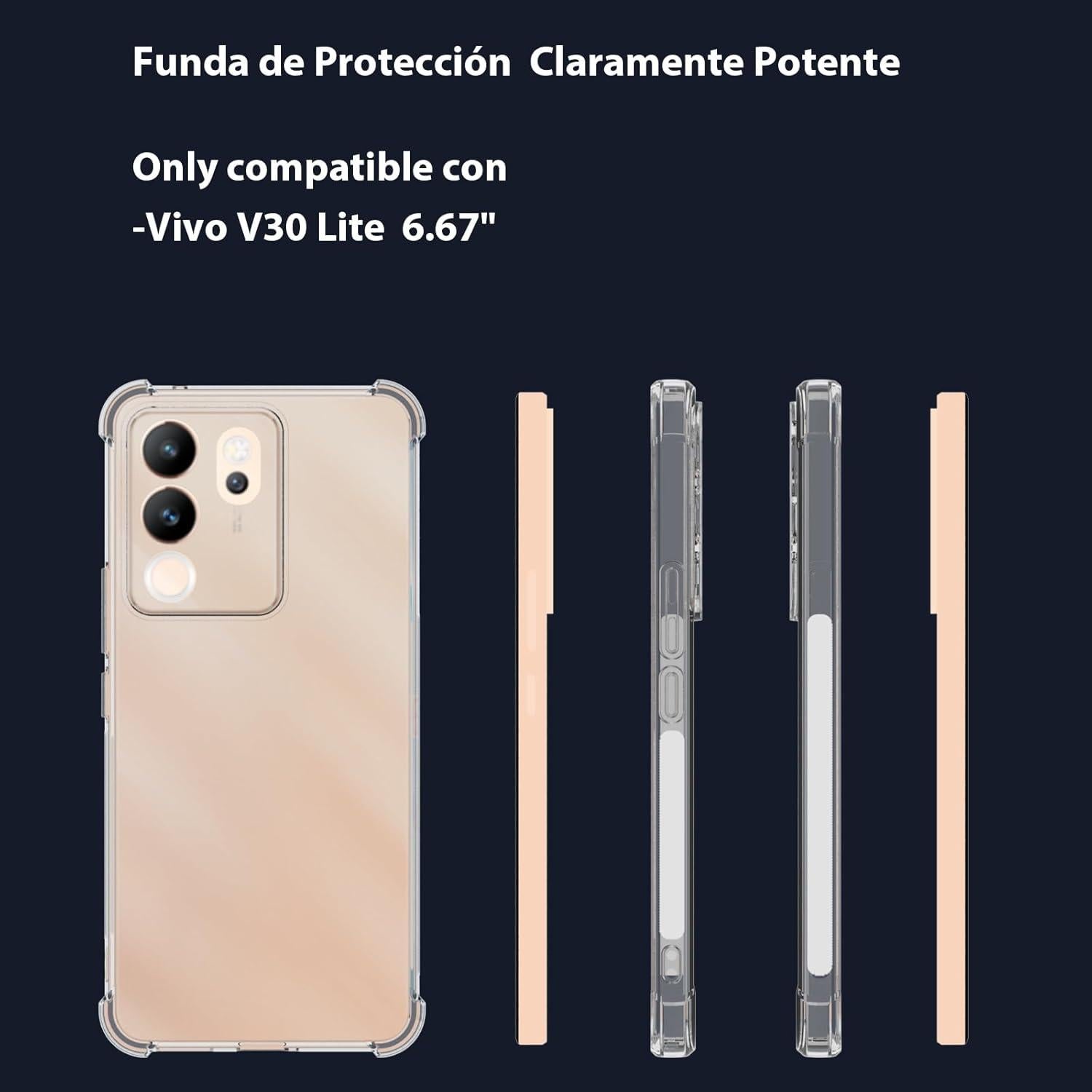Funda TPU Transparente USTIYA para Vivo V30 Lite - Protección Militar