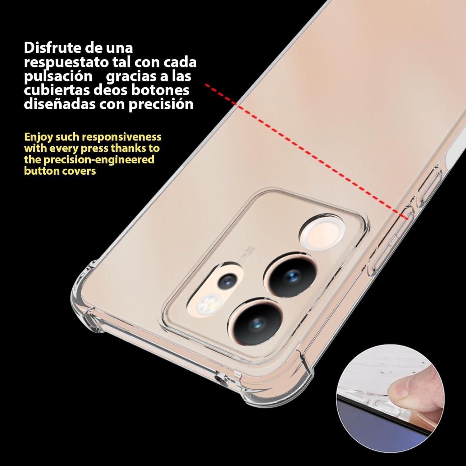 Funda TPU Transparente USTIYA para Vivo V30 Lite - Protección Militar