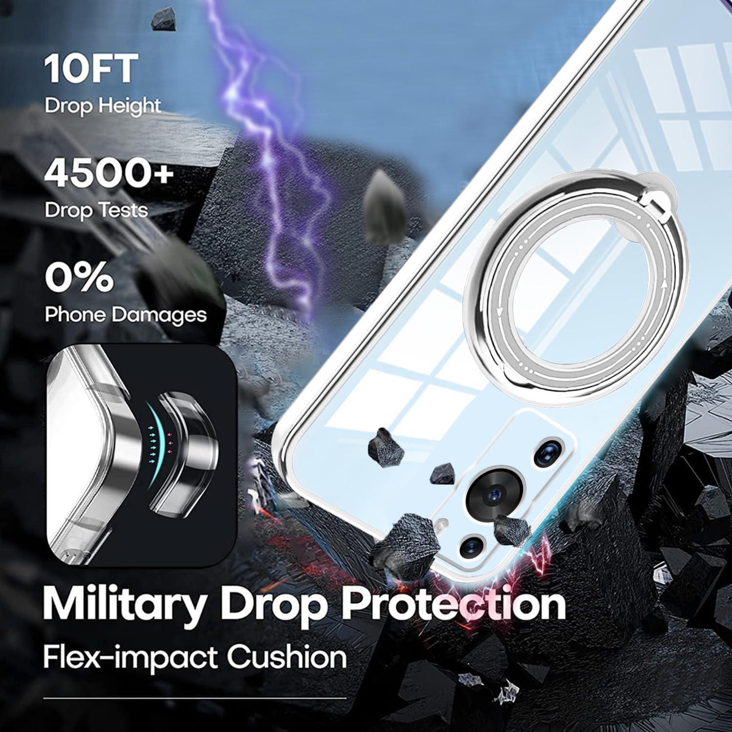 Funda Huawei P60 Pro Silicona Transparente Soporte Magnético