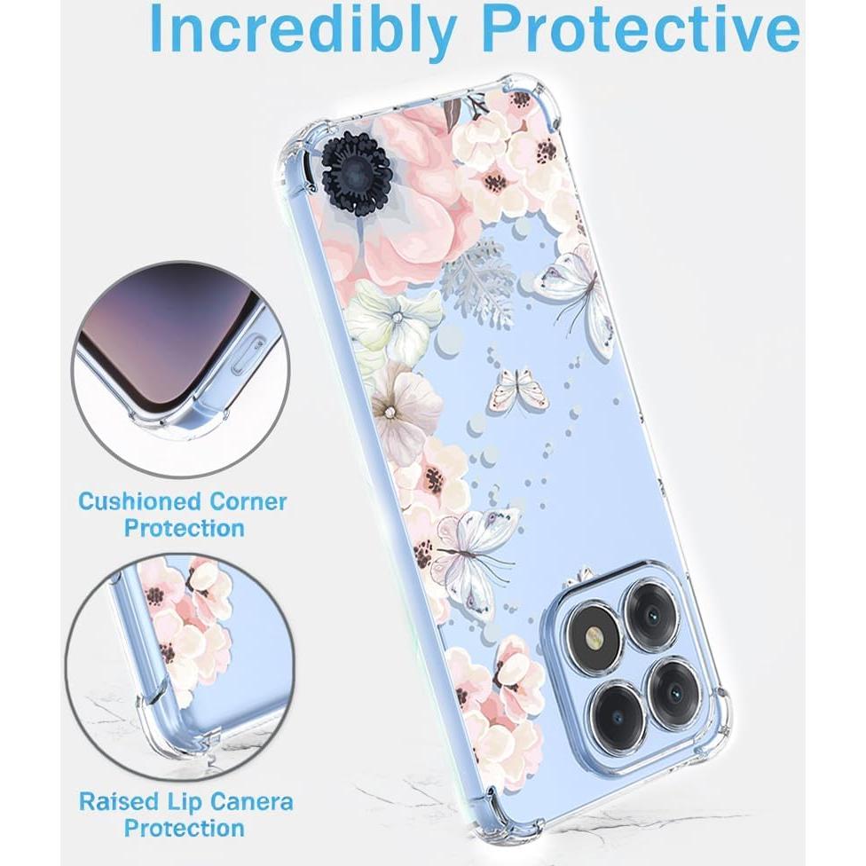 Funda TPU Huawei Honor X8B Flores y Mariposas Transparente