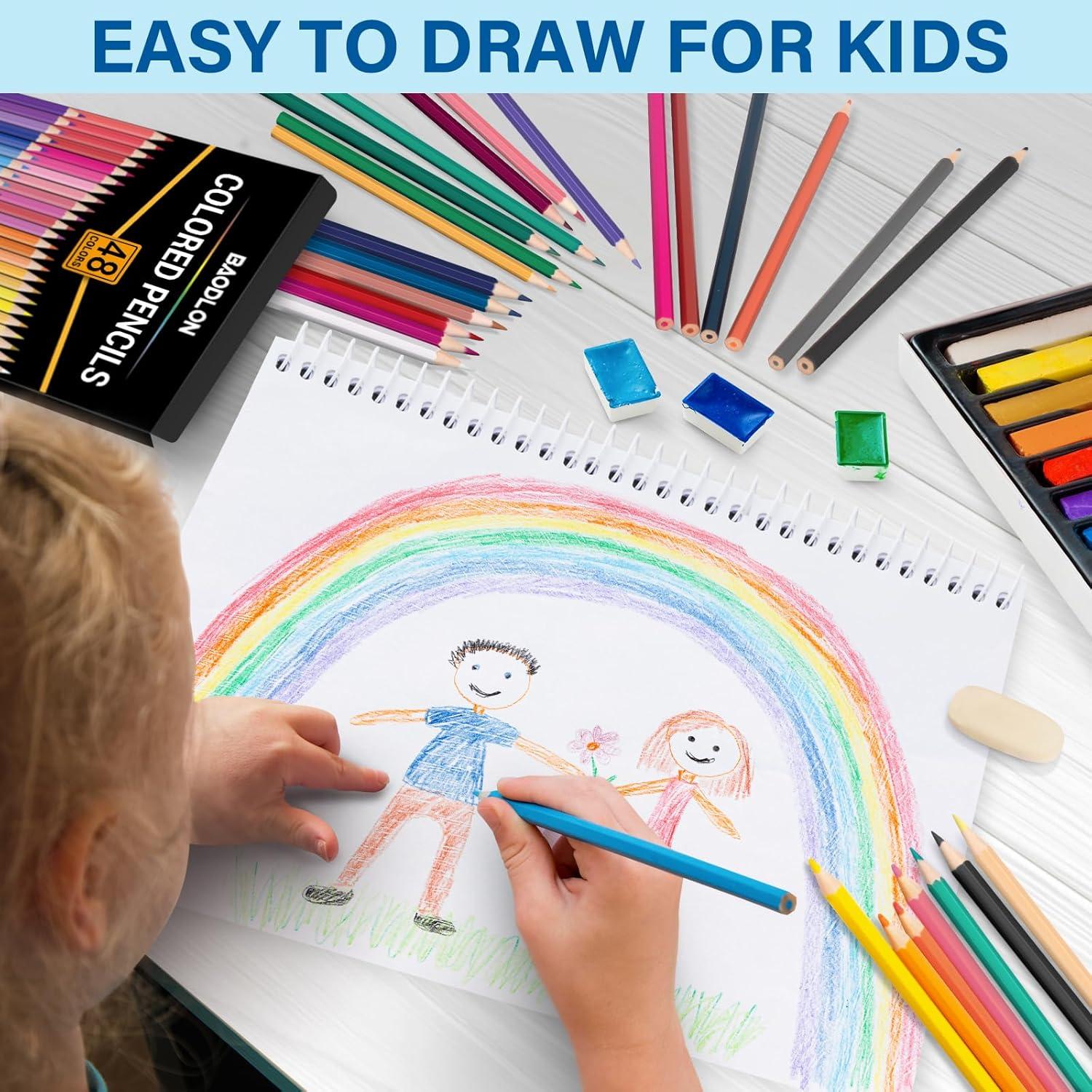 Juego de Lápices de Colores BAODLON 48 Colores Pre-afilados