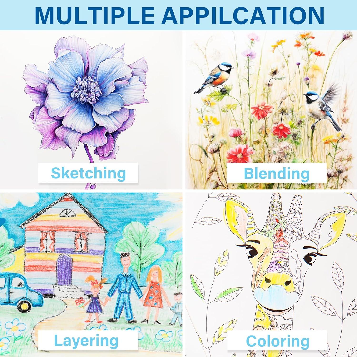 Juego de Lápices de Colores BAODLON 48 Colores Pre-afilados