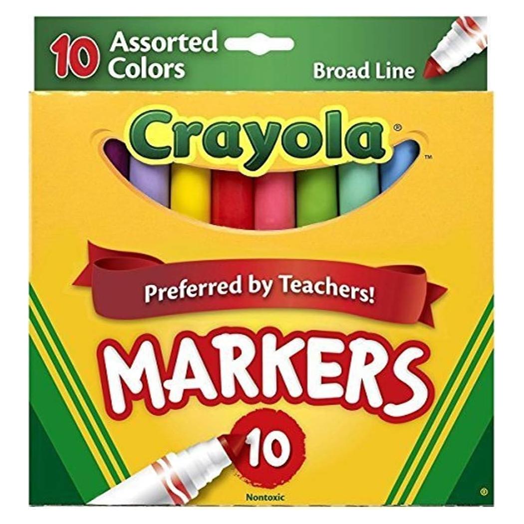 Marcadores Crayola Línea Ancha 10 Colores Variados - 2 Paquetes