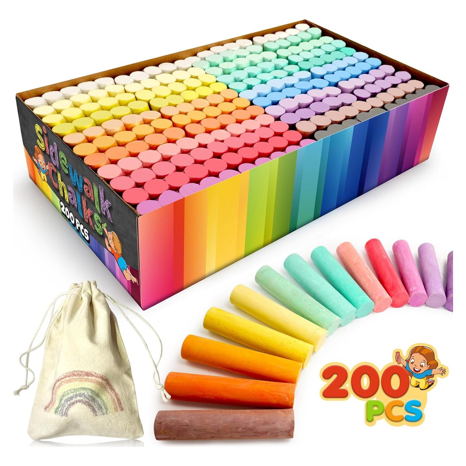 Juego de 200 Tizas de Acera Lavables PEQUEÑO PEZ Multicolor