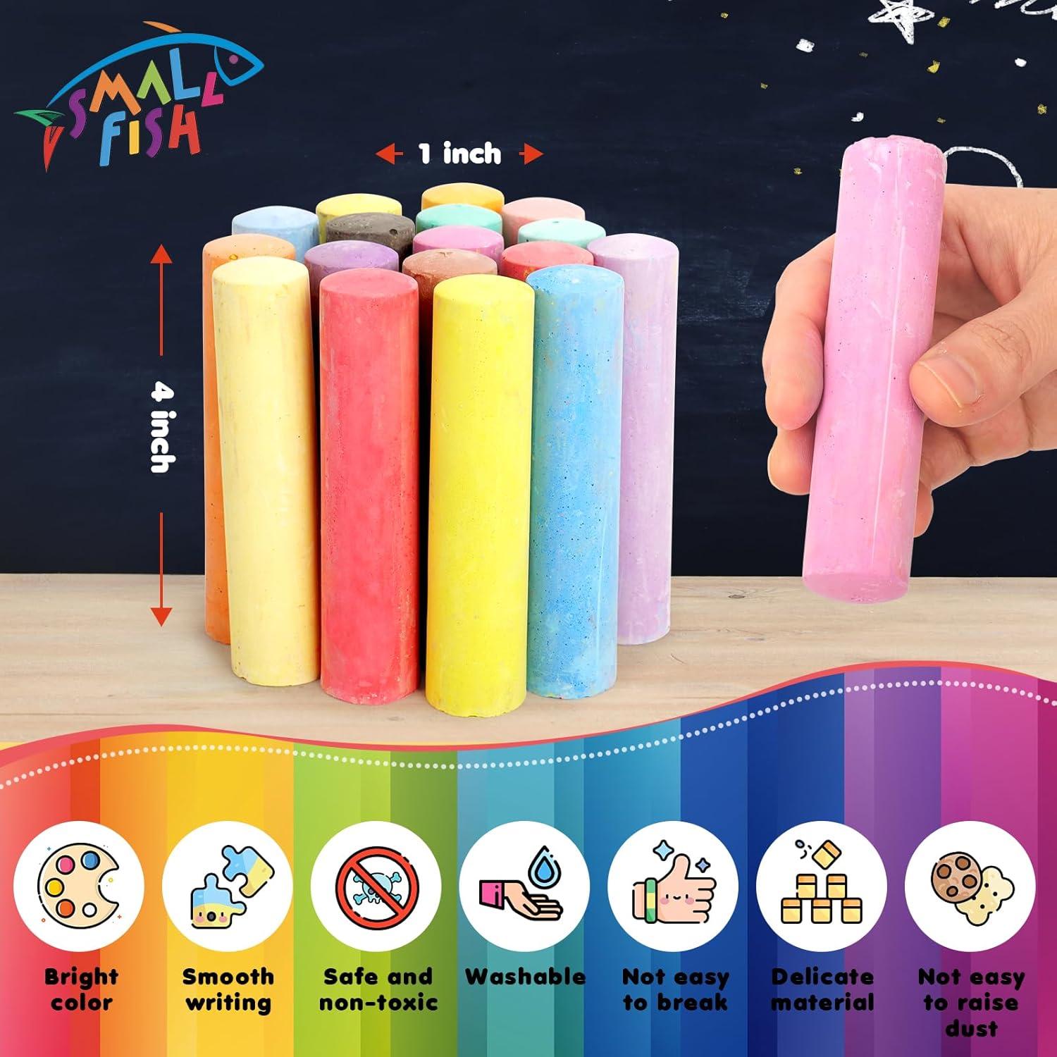 Juego de 200 Tizas de Acera Lavables PEQUEÑO PEZ Multicolor