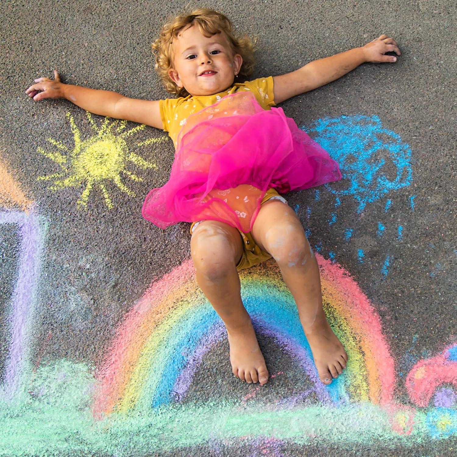 Juego de 200 Tizas de Acera Lavables PEQUEÑO PEZ Multicolor