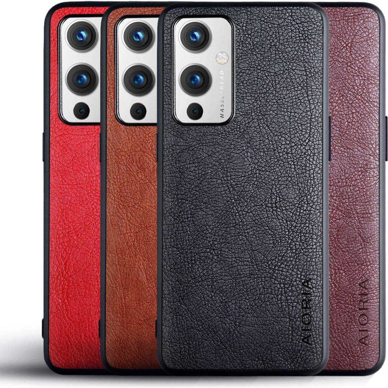 for Oneplus 9 Case,Premium PU Leather Cover Retro Business Design Full Protective case for oneplus 9 (Brown)