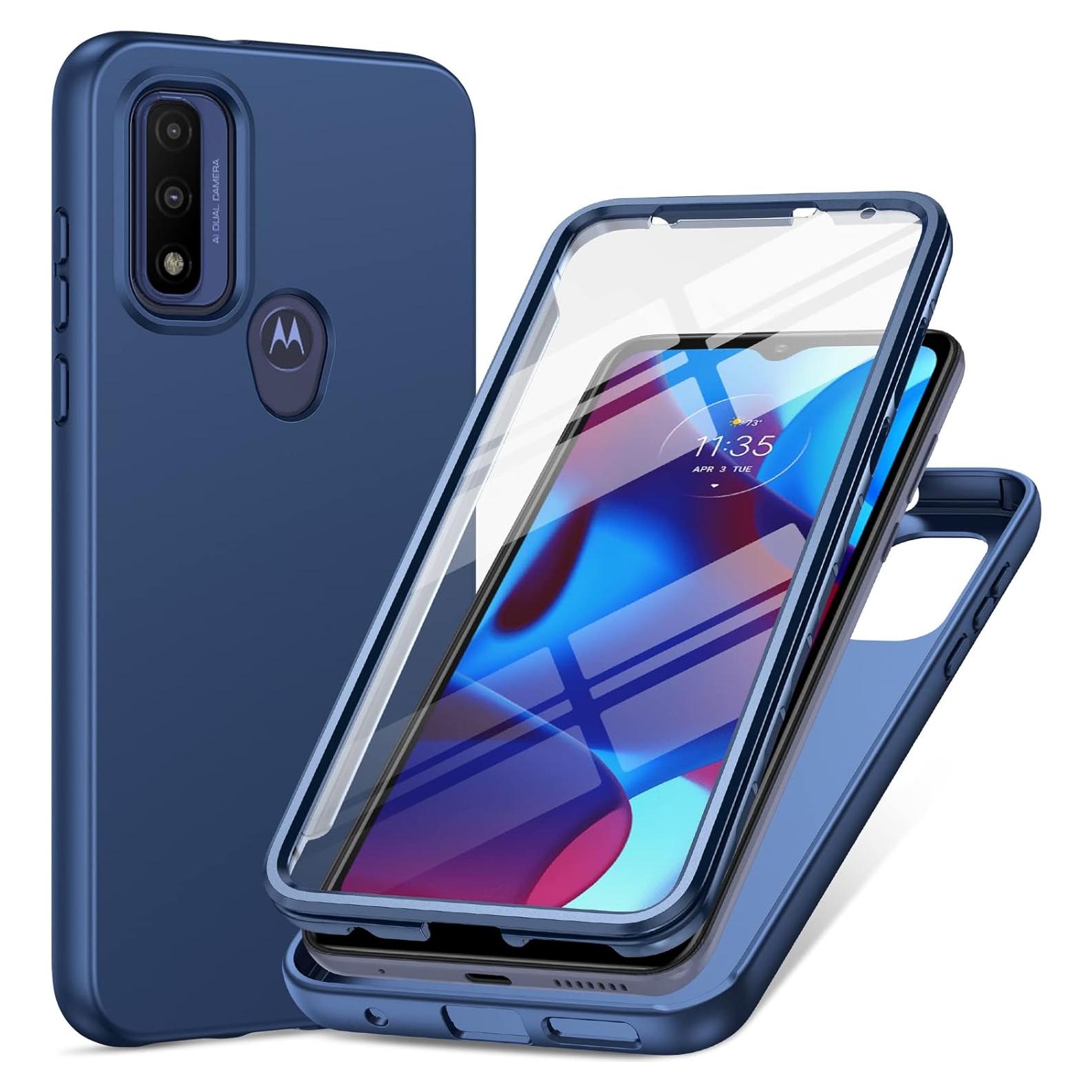 Funda PUJUE para Motorola Moto G Pure/G Play 2023/G Power 2022 - Protección Completa Antichoque Azul