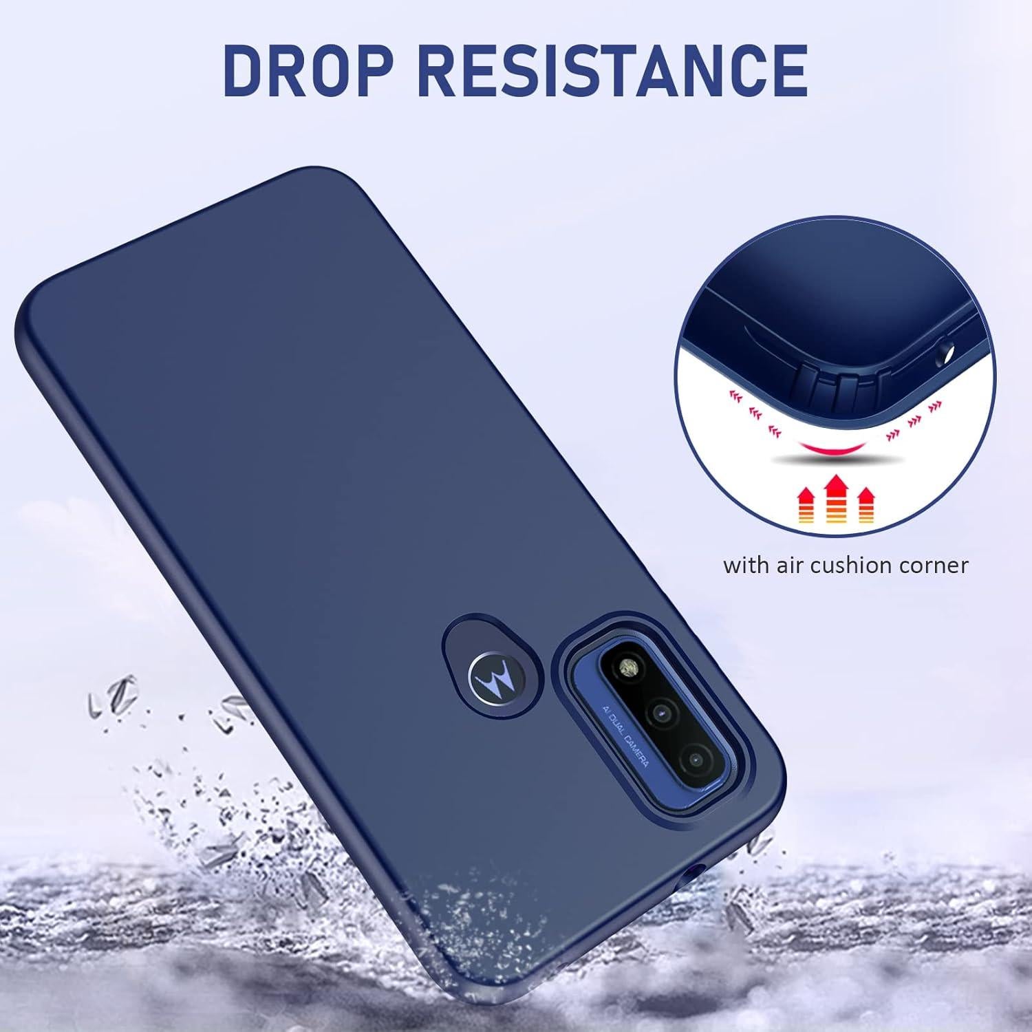 Funda PUJUE para Motorola Moto G Pure/G Play 2023/G Power 2022 - Protección Completa Antichoque Azul