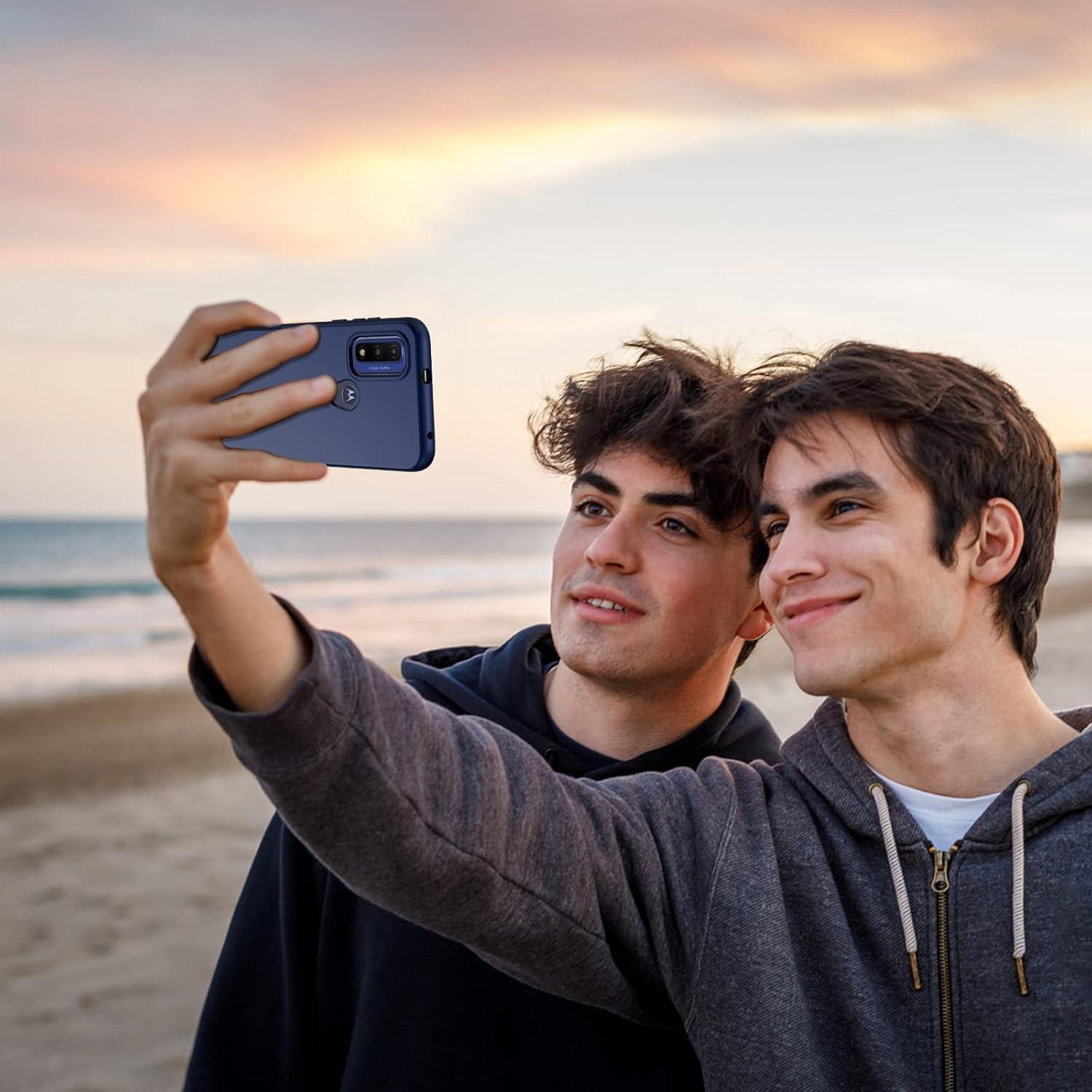 Funda PUJUE para Motorola Moto G Pure/G Play 2023/G Power 2022 - Protección Completa Antichoque Azul