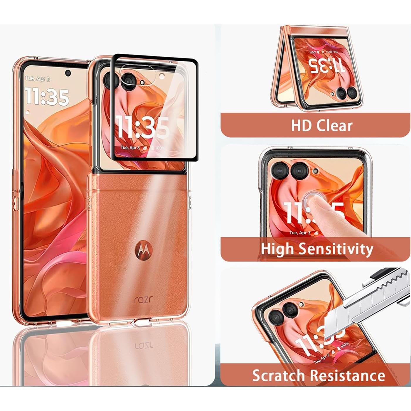 Funda delgada KEKBOXQ para Motorola Razr 2024/2025 con protector