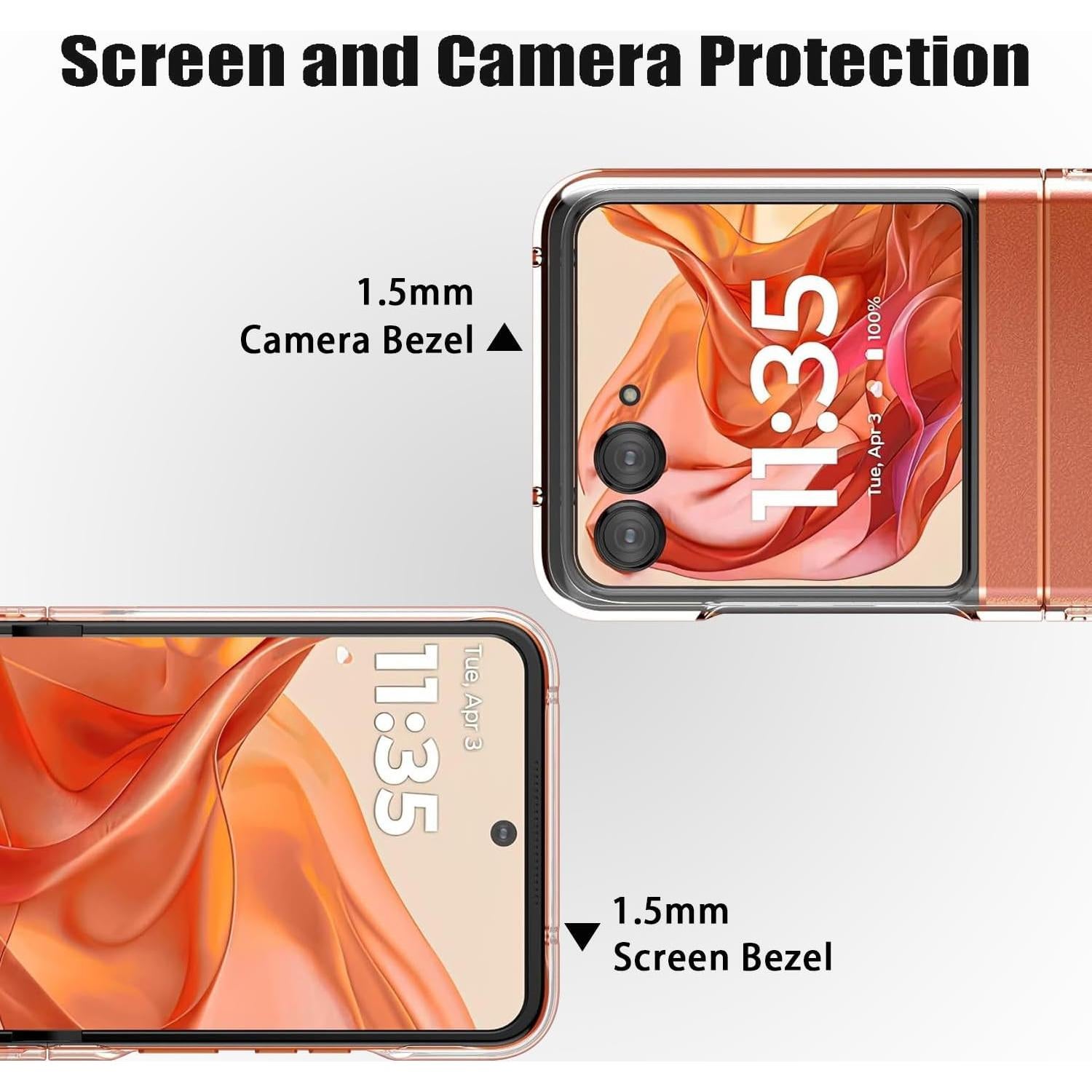 Funda delgada KEKBOXQ para Motorola Razr 2024/2025 con protector