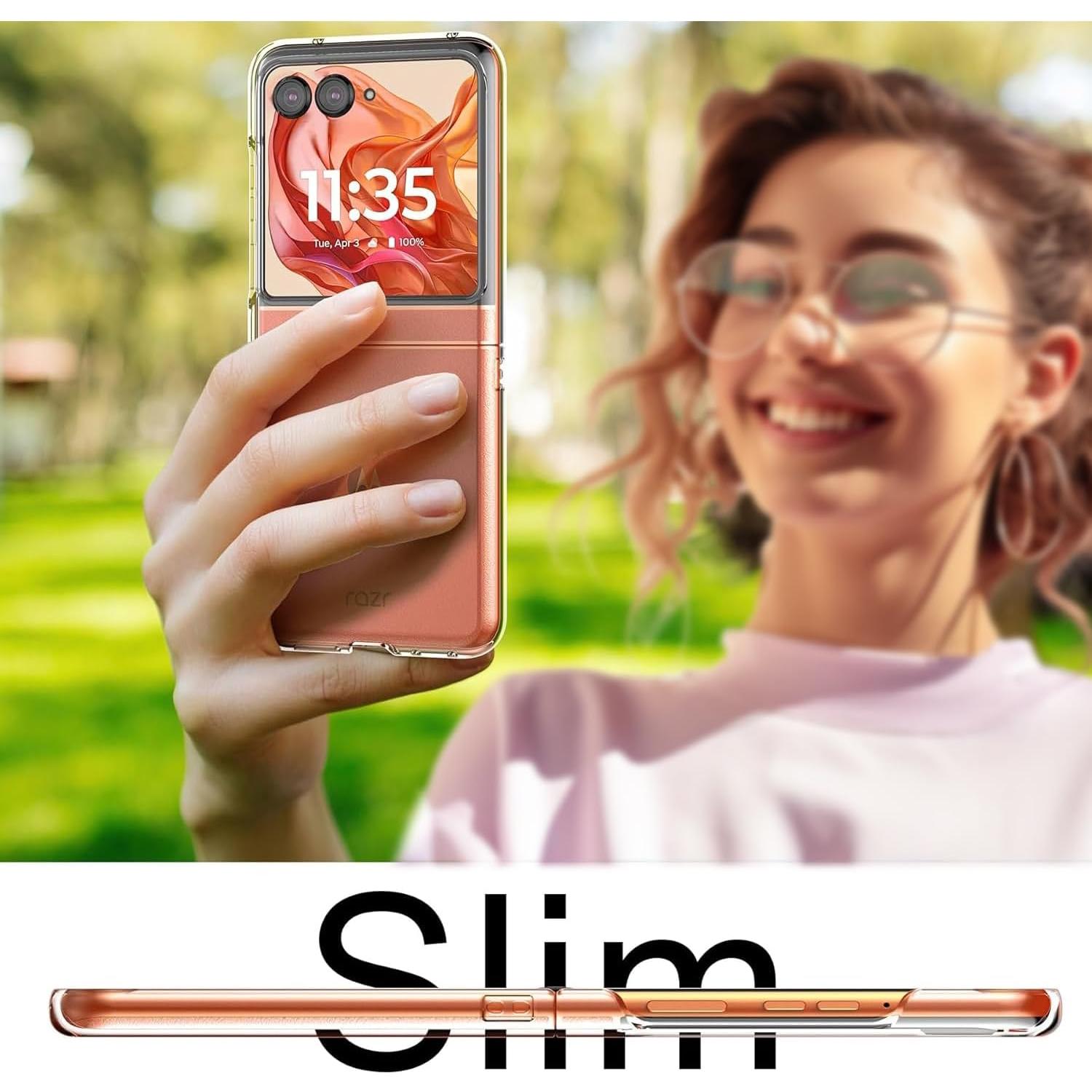 Funda delgada KEKBOXQ para Motorola Razr 2024/2025 con protector