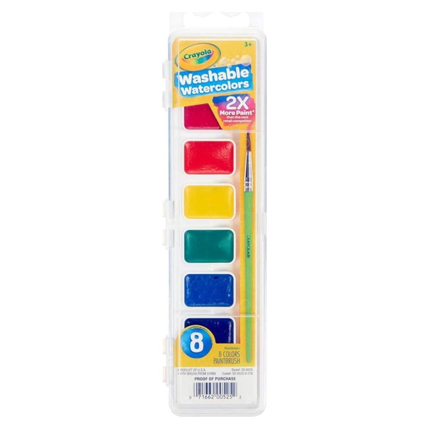 Acuarelas Lavables Crayola 20 colores para niños