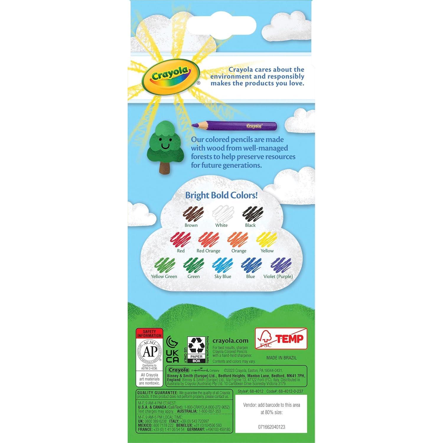 Lápices de Colores Crayola 12 Colores Variados Paquete 6